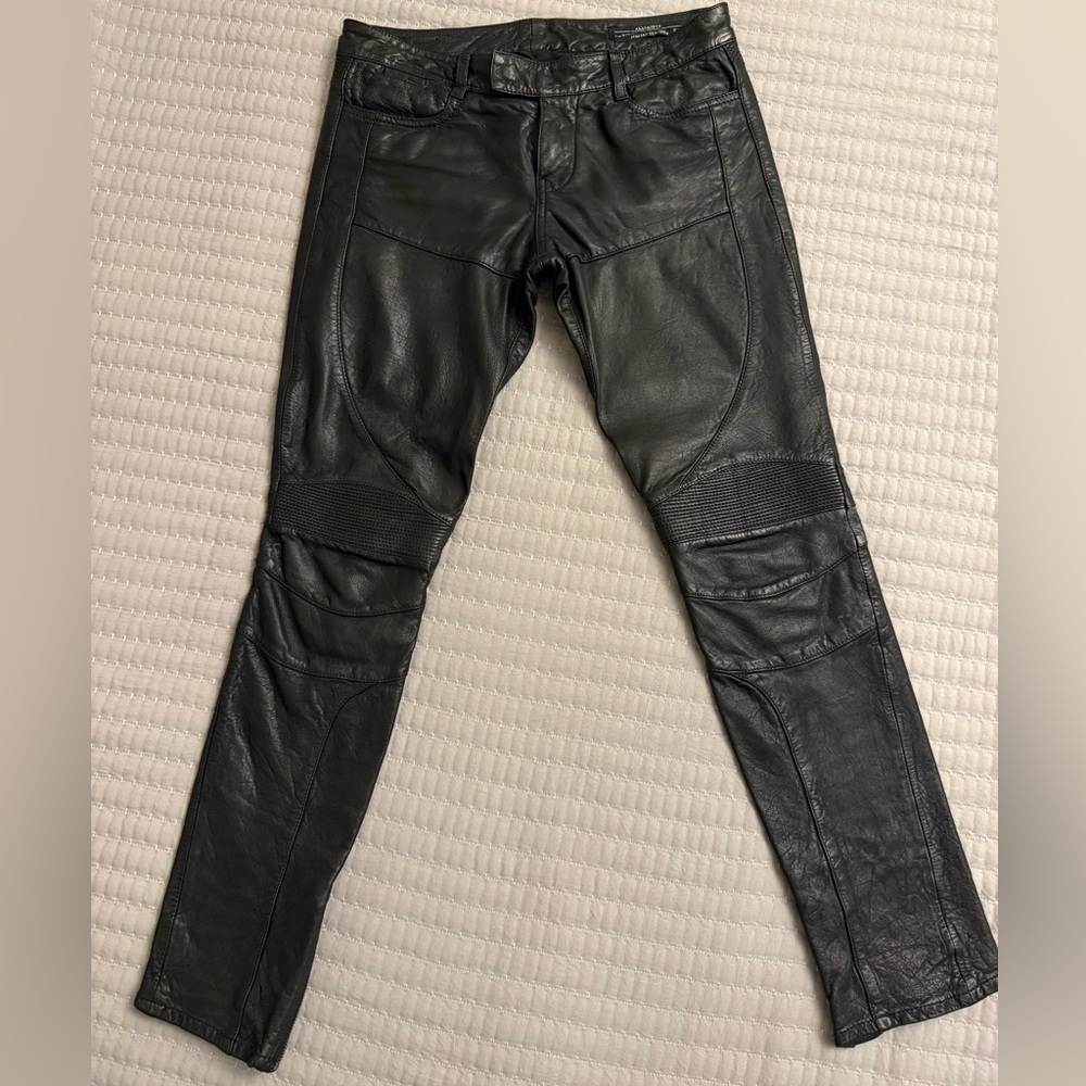 All Saints moto/biker leather pants for women size 25